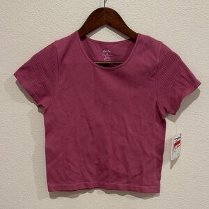 Elodie Ribbed Crop Top - Berry